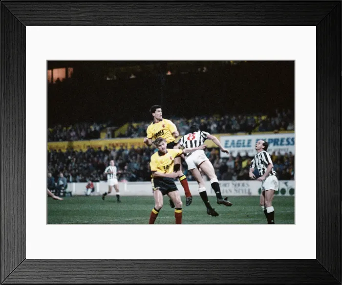 Framed Print : Watford v Newcastle United, FA Cup 3rd round replay, final score 2-2. 10th January 1989