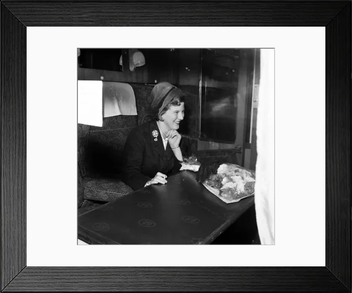 Framed Print : Princess Margrethe of Denmark arrives in London to study at Cambridge. 2nd October 1960 Framed Print : Princess Margrethe of Denmark arrives in London to study at Cambridge. 2nd October 1960
