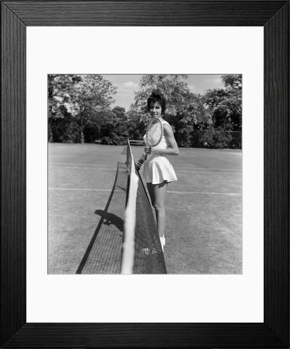 Framed Print : The Hurlingham Club pre-Wimbledon party. Maria Bueno wearing a Teddy Tinling designed Framed Print : The Hurlingham Club pre-Wimbledon party. Maria Bueno wearing a Teddy Tinling designed