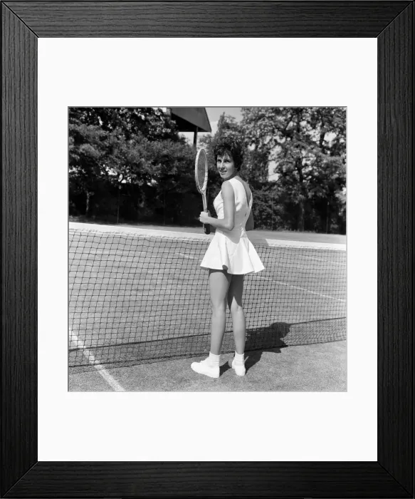 Framed Print : The Hurlingham Club pre-Wimbledon party. Maria Bueno wearing a Teddy Tinling designed Framed Print : The Hurlingham Club pre-Wimbledon party. Maria Bueno wearing a Teddy Tinling designed