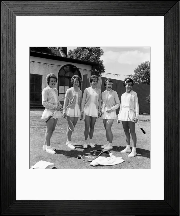Framed Print : The Hurlingham Club pre-Wimbledon party. The USA team including Carole Caldwell Framed Print : The Hurlingham Club pre-Wimbledon party. The USA team including Carole Caldwell