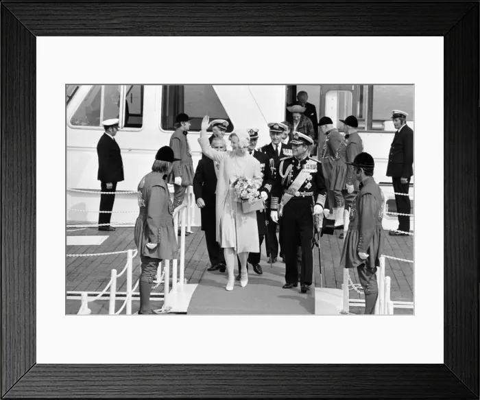 Framed Print : Queen Margrethe of Denmark, accompanied by her husband, Prince Henrik Framed Print : Queen Margrethe of Denmark, accompanied by her husband, Prince Henrik