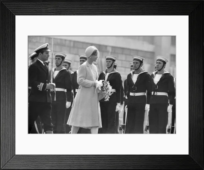 Framed Print : Queen Margrethe of Denmark, arrives by boat at Greenwich to start her State Visit Framed Print : Queen Margrethe of Denmark, arrives by boat at Greenwich to start her State Visit