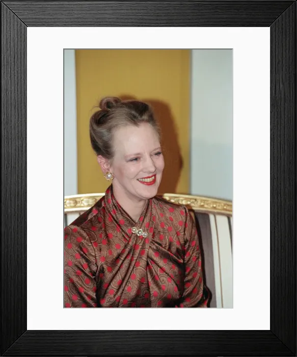 Framed Print : Queen Margrethe II of Denmark. 18th April 1990 Framed Print : Queen Margrethe II of Denmark. 18th April 1990