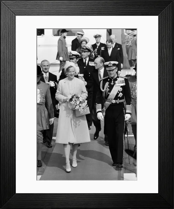 Framed Print : Queen Margrethe of Denmark, accompanied by her husband, Prince Henrik Framed Print : Queen Margrethe of Denmark, accompanied by her husband, Prince Henrik