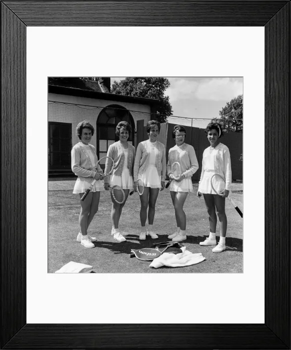 Framed Print : The Hurlingham Club pre-Wimbledon party. The USA team including Carole Caldwell Framed Print : The Hurlingham Club pre-Wimbledon party. The USA team including Carole Caldwell