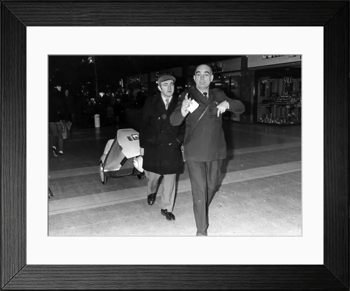 Framed Print : David out and about on his Sinclair C5 in Cardiff. He is escorted out of the St David