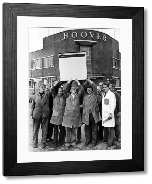 Framed Print : The Hoover factory, Merthyr, is producing a new version of their Hoovermatic twin tub Framed Print : The Hoover factory, Merthyr, is producing a new version of their Hoovermatic twin tub