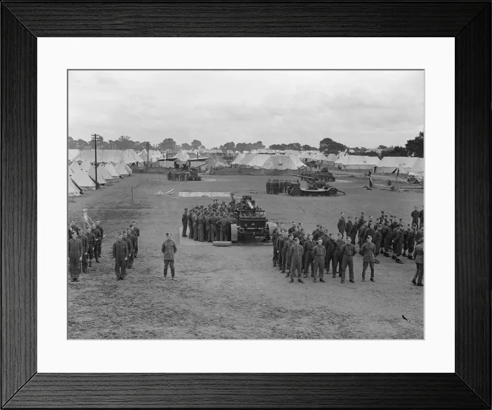 Framed Print : Militiamen in training 27th July 1939 On parade at Oswestry camp