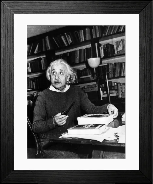 Framed Print : Professor Albert Einstein in his study at his home in Princeton, New Jersey Framed Print : Professor Albert Einstein in his study at his home in Princeton, New Jersey