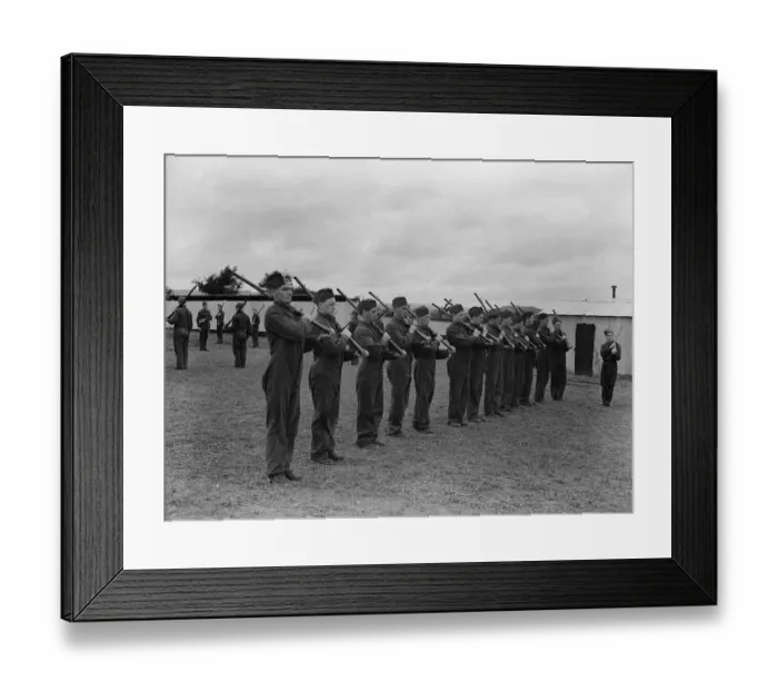 Framed Print : Militiamen in training 27th July 1939 Militiamen seen here at Oswestry camp Framed Print : Militiamen in training 27th July 1939 Militiamen seen here at Oswestry camp