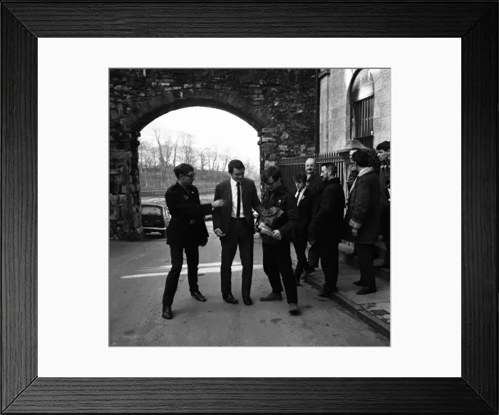 Framed Print : Welsh Nationalists outside Caernarfon Crown Court, Caernarfon, Gwynedd, Wales Framed Print : Welsh Nationalists outside Caernarfon Crown Court, Caernarfon, Gwynedd, Wales