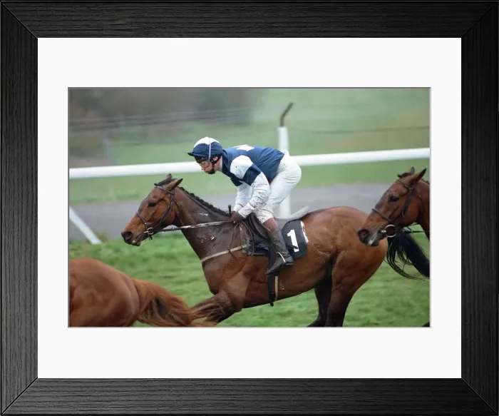 Framed Print : Jockey Peter Scudamore announces his retirement at Ascot. 7th April 1993 Framed Print : Jockey Peter Scudamore announces his retirement at Ascot. 7th April 1993