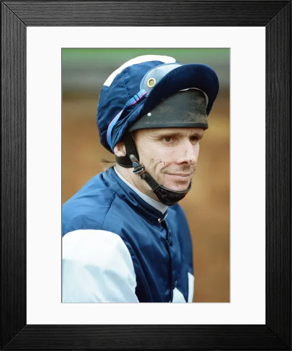 Framed Print : Jockey Peter Scudamore announces his retirement at Ascot. 7th April 1993 Framed Print : Jockey Peter Scudamore announces his retirement at Ascot. 7th April 1993