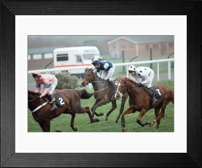 Framed Print : Jockey Peter Scudamore announces his retirement at Ascot. 7th April 1993 Framed Print : Jockey Peter Scudamore announces his retirement at Ascot. 7th April 1993