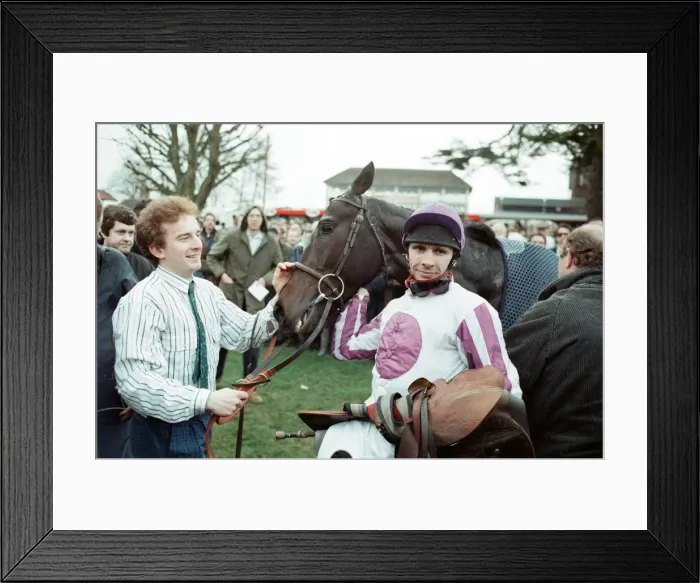 Framed Print : Jockey Peter Scudamore. 6th February 1989 Framed Print : Jockey Peter Scudamore. 6th February 1989