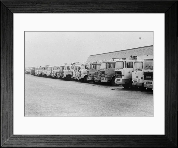 Framed Print : Empty petrol tankers during the strike at Kingsbury Oil Depot, near Birmingham Framed Print : Empty petrol tankers during the strike at Kingsbury Oil Depot, near Birmingham
