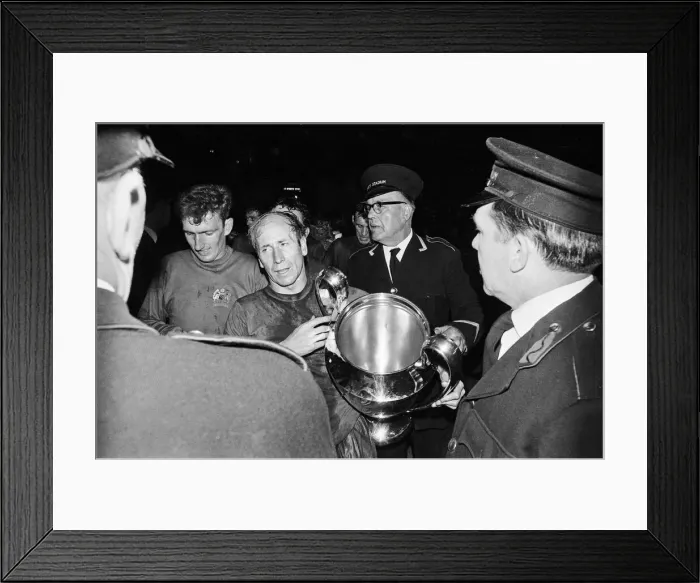 Framed Print : 1968 European Cup Final at Wembley Stadium. Manchester United 4 v Benfica 1 after Framed Print : 1968 European Cup Final at Wembley Stadium. Manchester United 4 v Benfica 1 after