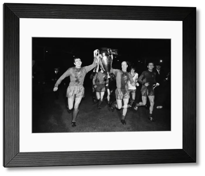 Framed Print : 1968 European Cup Final at Wembley Stadium. Manchester United 4 v Benfica 1 after Framed Print : 1968 European Cup Final at Wembley Stadium. Manchester United 4 v Benfica 1 after