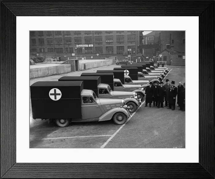 Framed Print : The Lord Mayor of Birmingham inspecting a fleet of new A. R. P Framed Print : The Lord Mayor of Birmingham inspecting a fleet of new A. R. P