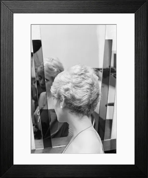 Framed Print : Close cropped hair fashion at Saks Hairdressing, Middlesbrough, Circa 1977 Framed Print : Close cropped hair fashion at Saks Hairdressing, Middlesbrough, Circa 1977