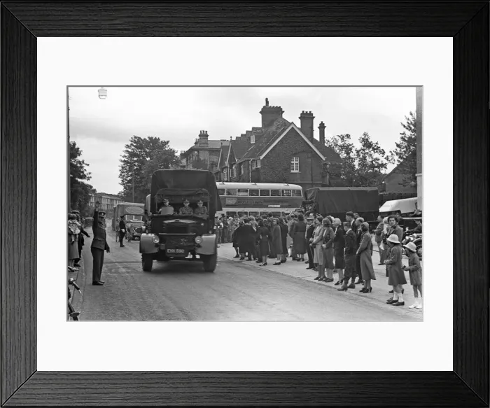 Framed Print : Soldiers and transport of the 30th Surrey Searchlight Regiment an air defence unit of Framed Print : Soldiers and transport of the 30th Surrey Searchlight Regiment an air defence unit of