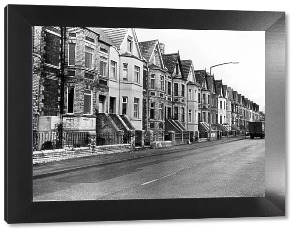 Housing in Ferry Road, Grangetown, Cardiff. January 1985