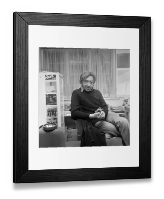 Framed Print : Serge Gainsbourg, in UK to launch the English version of his first novel Framed Print : Serge Gainsbourg, in UK to launch the English version of his first novel