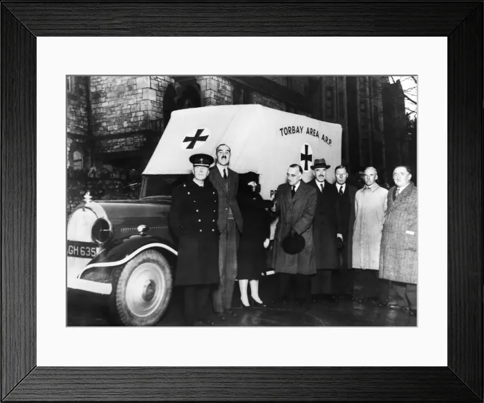 Framed Print : A. P. R new ambulance presentation, Torbay, Devon. 27th November 1939 Framed Print : A. P. R new ambulance presentation, Torbay, Devon. 27th November 1939