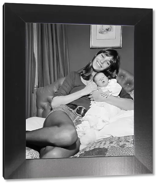 Jane Birkin, English actress with baby daughter Charlotte Lucy Gainsbourg