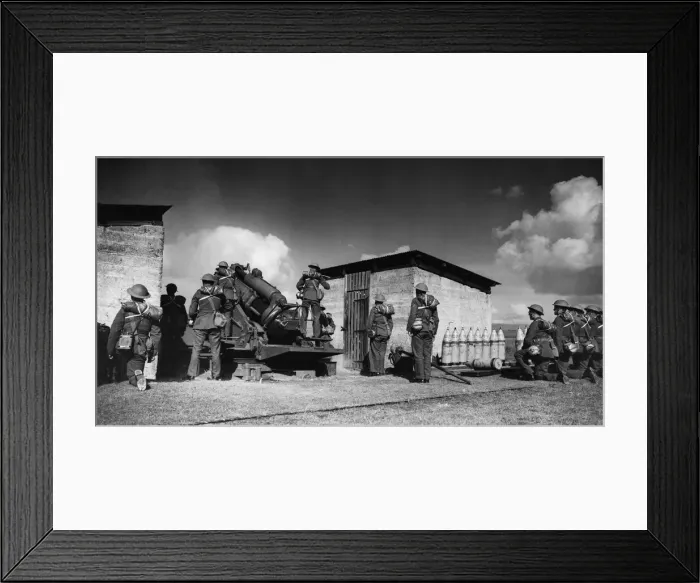 Framed Print : 9. 2-inch howitzer and gun crew during a practise shoot at the School of Artillery Framed Print : 9. 2-inch howitzer and gun crew during a practise shoot at the School of Artillery