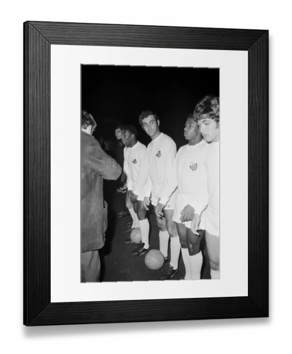 Framed Print : Santos FC, including their player Pele, pictured at Villa Park for a match against Aston Framed Print : Santos FC, including their player Pele, pictured at Villa Park for a match against Aston