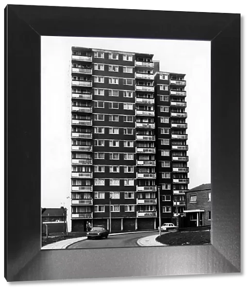 The skyscraper flats at Channel View Road, Grangetown, Cardiff. Circa 1977