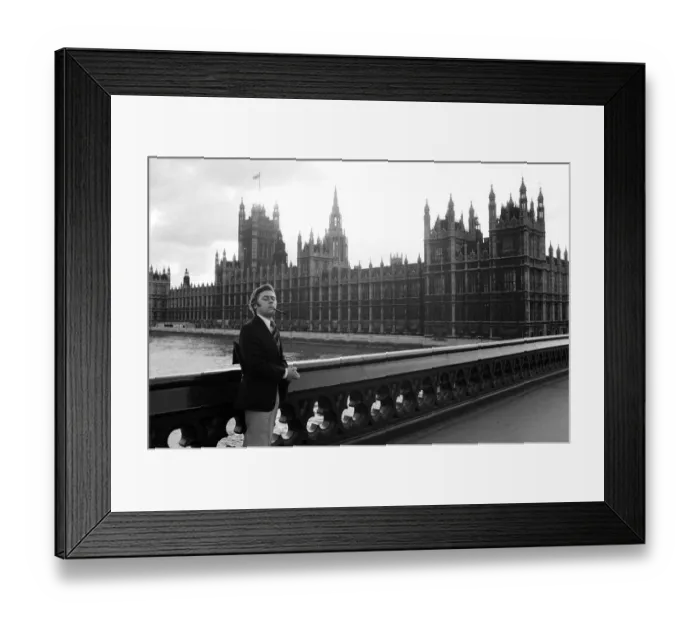 Framed Print : TV star Mike Yarwood outside the Houses of Parliament. 7th November 1975 Framed Print : TV star Mike Yarwood outside the Houses of Parliament. 7th November 1975