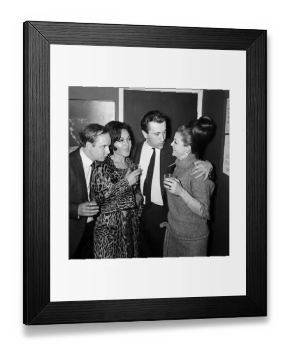Framed Print : John Bird, Cleo Laine, David Frost and Annie Ross, pictured after the filming of Framed Print : John Bird, Cleo Laine, David Frost and Annie Ross, pictured after the filming of