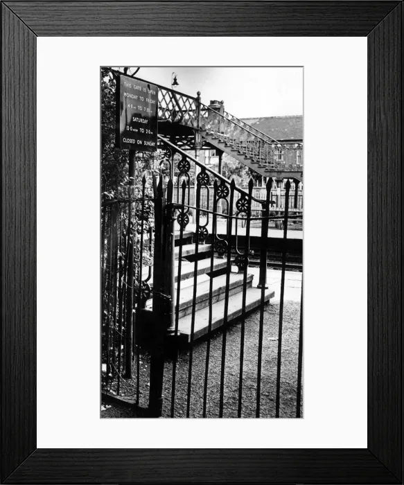 Framed Print : The gate which has been closed at Foleshill Station, Coventry. 21st September 1962 Framed Print : The gate which has been closed at Foleshill Station, Coventry. 21st September 1962