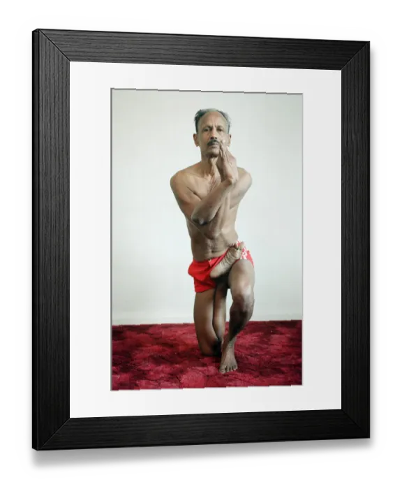 Framed Print : Yoga positions. Position is called Eagle Pose Variation (Vatayanasana Framed Print : Yoga positions. Position is called Eagle Pose Variation (Vatayanasana
