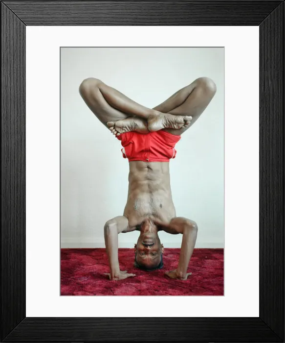 Framed Print : Yoga positions. Position is called Lotus in Tripod Headstand Framed Print : Yoga positions. Position is called Lotus in Tripod Headstand