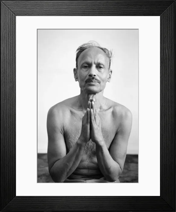 Framed Print : Yoga positions. Position is called Prayer Pose (Anjali Mudra Framed Print : Yoga positions. Position is called Prayer Pose (Anjali Mudra