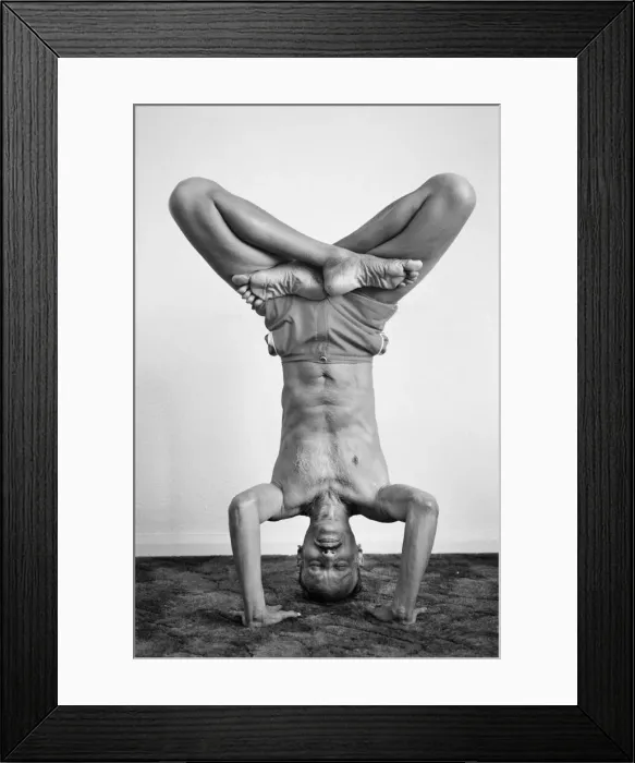 Framed Print : Yoga positions. Position is called Lotus in Tripod Headstand Framed Print : Yoga positions. Position is called Lotus in Tripod Headstand