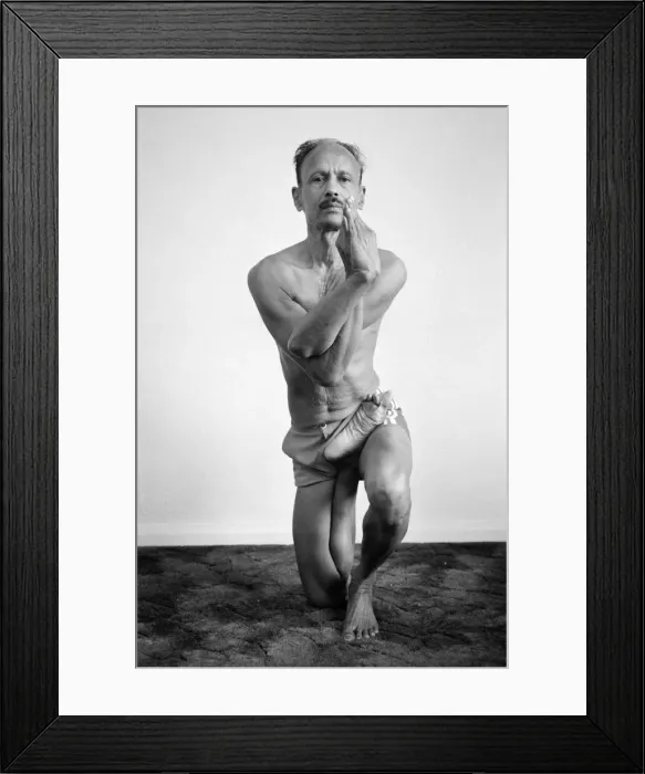 Framed Print : Yoga positions. Position is called Eagle Pose Variation (Vatayanasana Framed Print : Yoga positions. Position is called Eagle Pose Variation (Vatayanasana