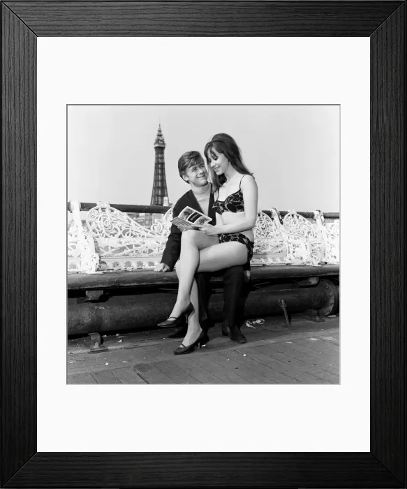 Framed Print : Up and coming impersonator Mike Yarwood has enlisted the help of pretty starlet Janet