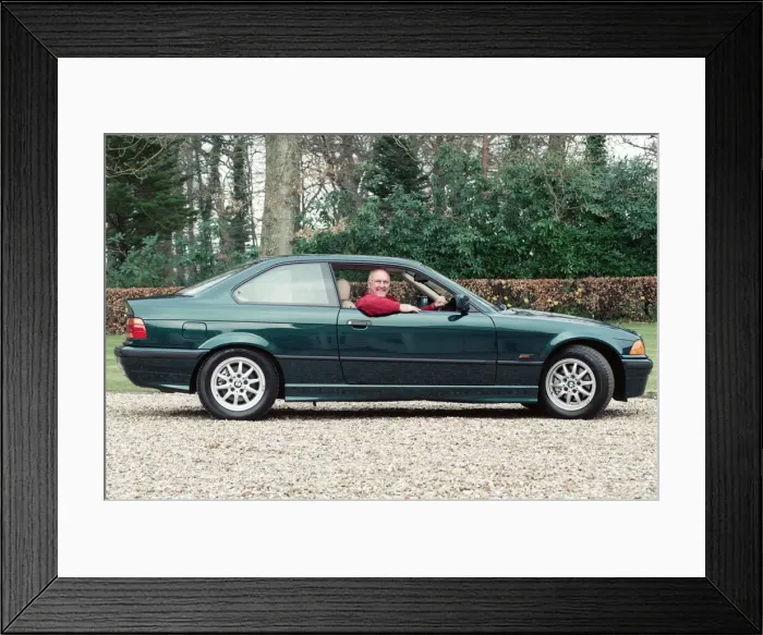 Framed Print : Commentator Murray Walker at home. 16th April 1996