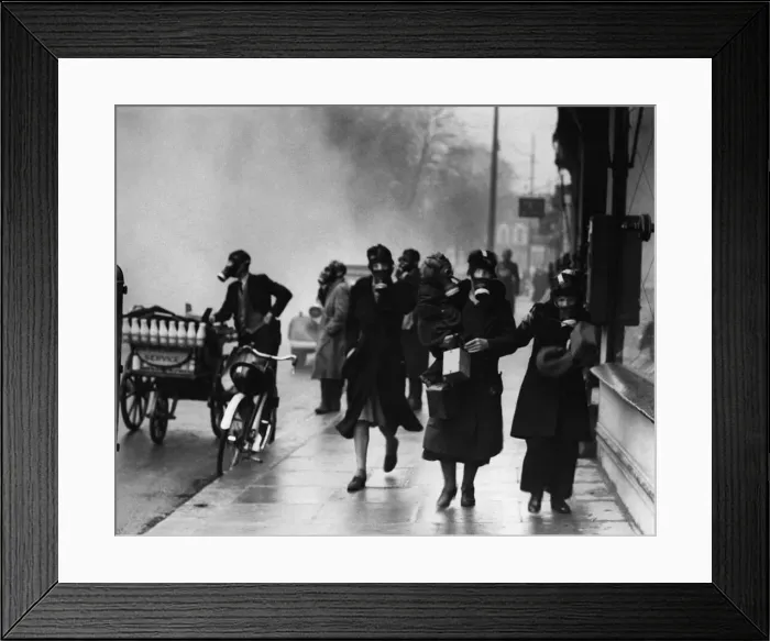 Framed Print : Tear gas exercise held in Brighton, during which police
