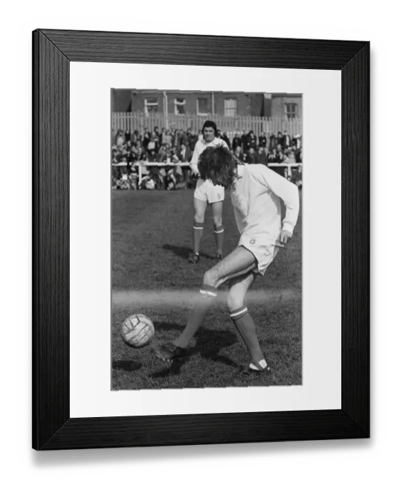 Framed Print : Rod Stewart (in white) playing football in his football team The Goal Diggers