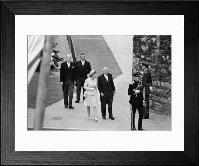 Framed Print : The Investiture of Prince Charles at Caernarfon Castle. Pictured, Prime Minister, Mr Framed Print : The Investiture of Prince Charles at Caernarfon Castle. Pictured, Prime Minister, Mr