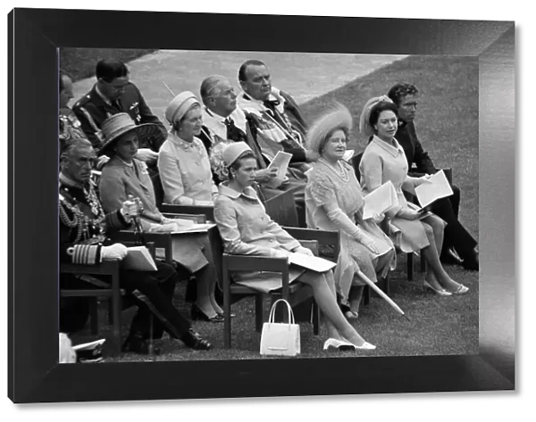 Sitting in the front, Princess Anne, The Queen Mother, Princess Margaret