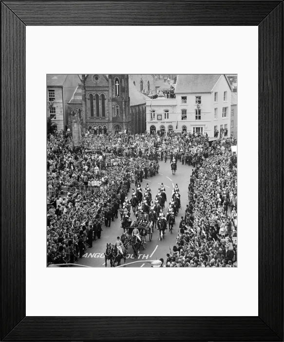 Framed Print : The Investiture of Prince Charles at Caernarfon Castle. Prince Charles arriving for Framed Print : The Investiture of Prince Charles at Caernarfon Castle. Prince Charles arriving for