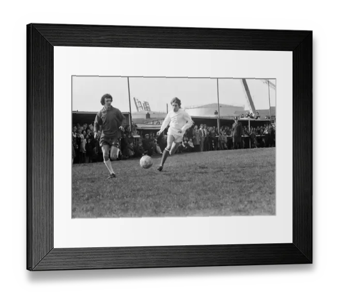Framed Print : Rod Stewart (in white) playing football in his football team The Goal Diggers