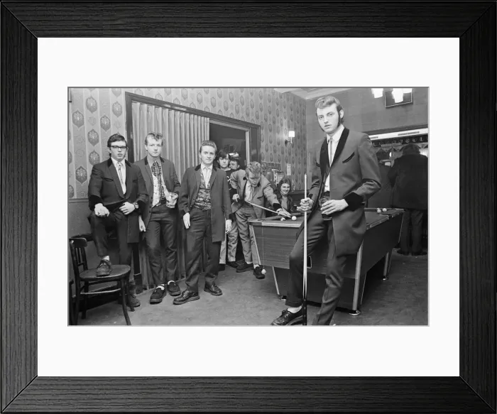 Framed Print : Teddy Boys. Picture taken in the Manchester area in 1975 Framed Print : Teddy Boys. Picture taken in the Manchester area in 1975